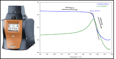 Dynamic Mechanical Analysis (DMA) machine and results