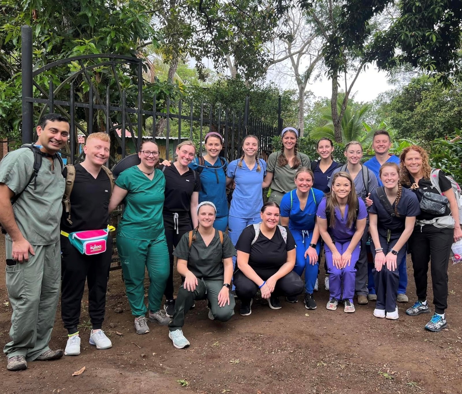 Students pose for a group photo while on their mission trip to Nicaragua.