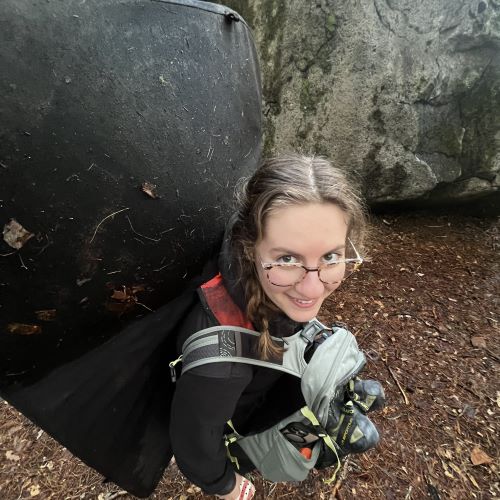 A photo of Alex Celia on a hike.