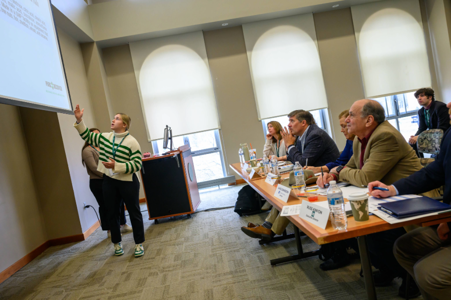 Presentation being given in the Multi-purpose rooms (MPRs) in the student center