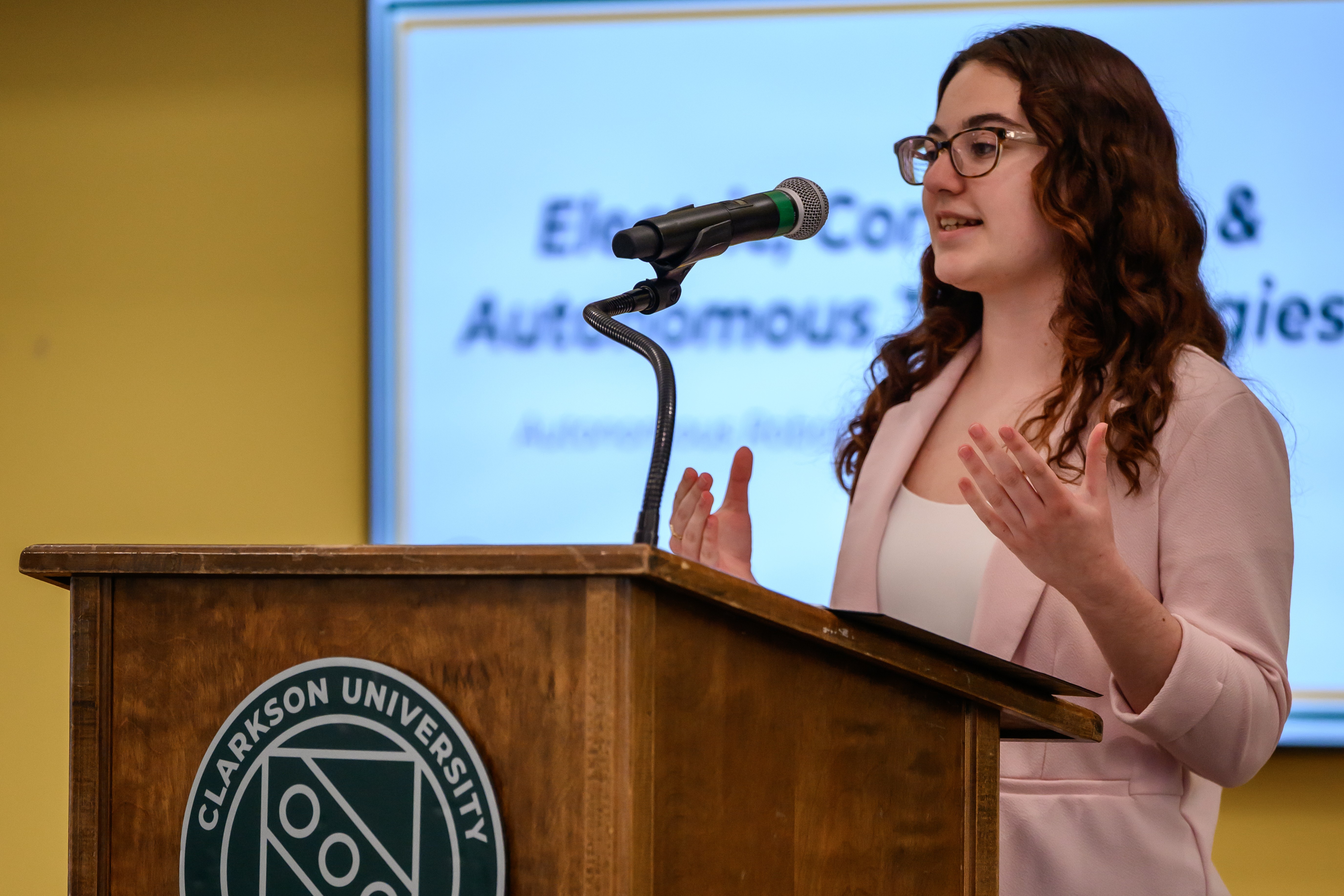 Student delivering a RAPS presentation.