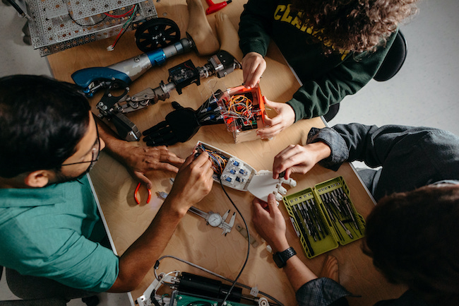 Mechanical engineering students at Clarkson University.