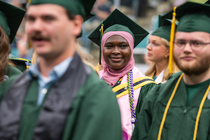 Female graduate at Clarkson University, 2026.
